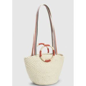 New GAP MINI Jute Tote Bag Red White Blue